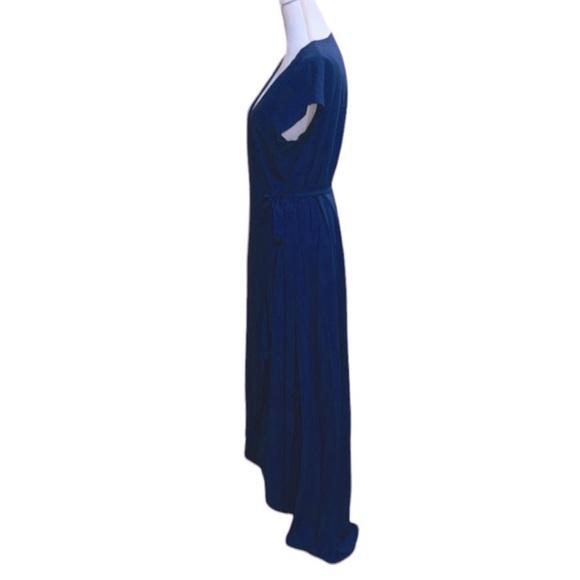 L*Space Blue Dress Wrap Goa Maxi In Midnight Blue V neck Side Tie Size Large - Picture 4 of 7